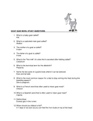 goat questions.